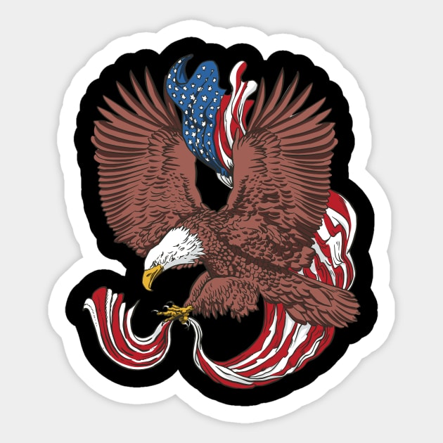 American Eagle US Flag Unites States of America Sticker by Popculture Tee Collection